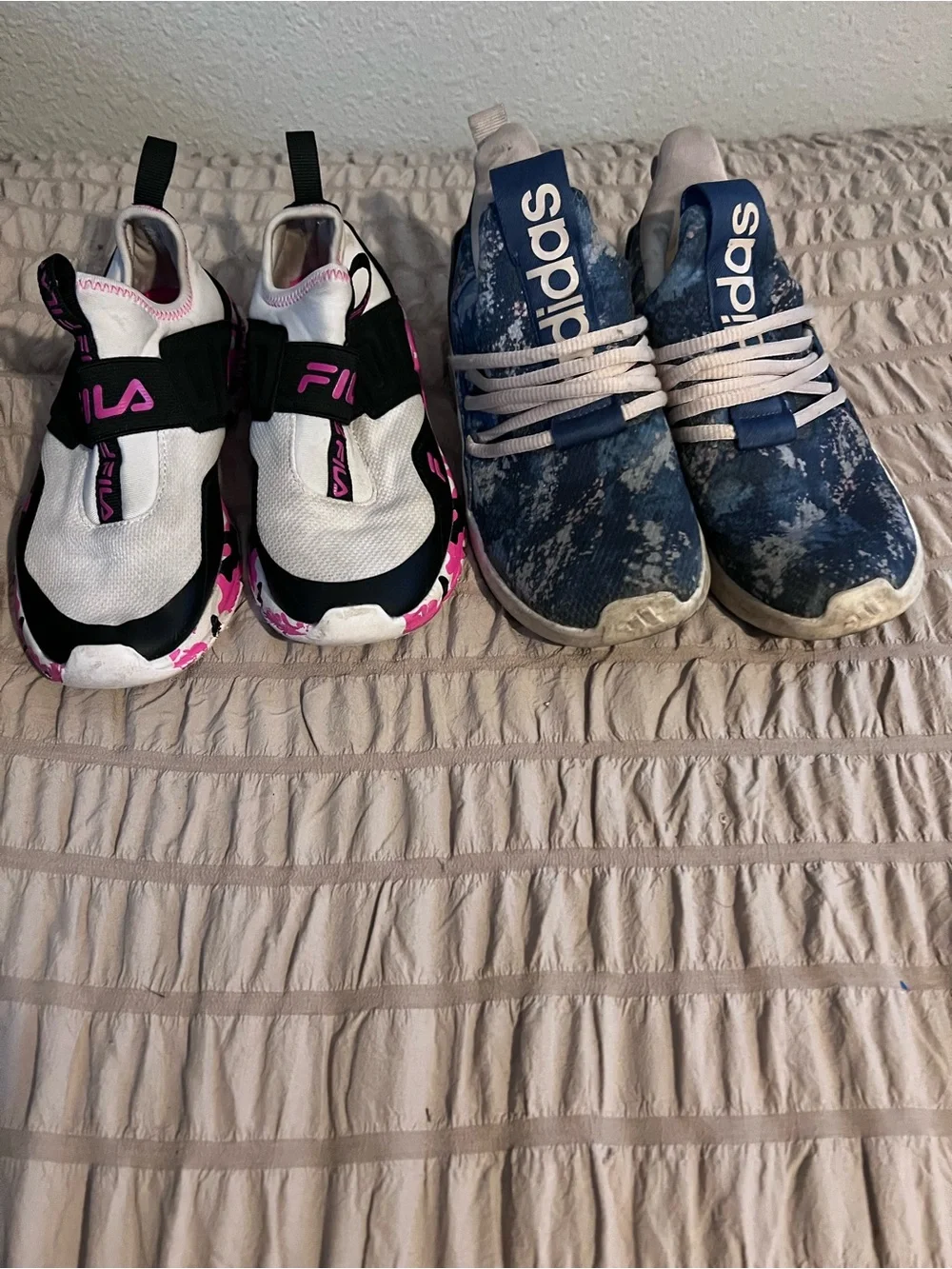 Fila and Adidas girls tennis shoes size 1 1/2